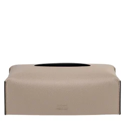 Scatola in pelle beige per fazzoletti