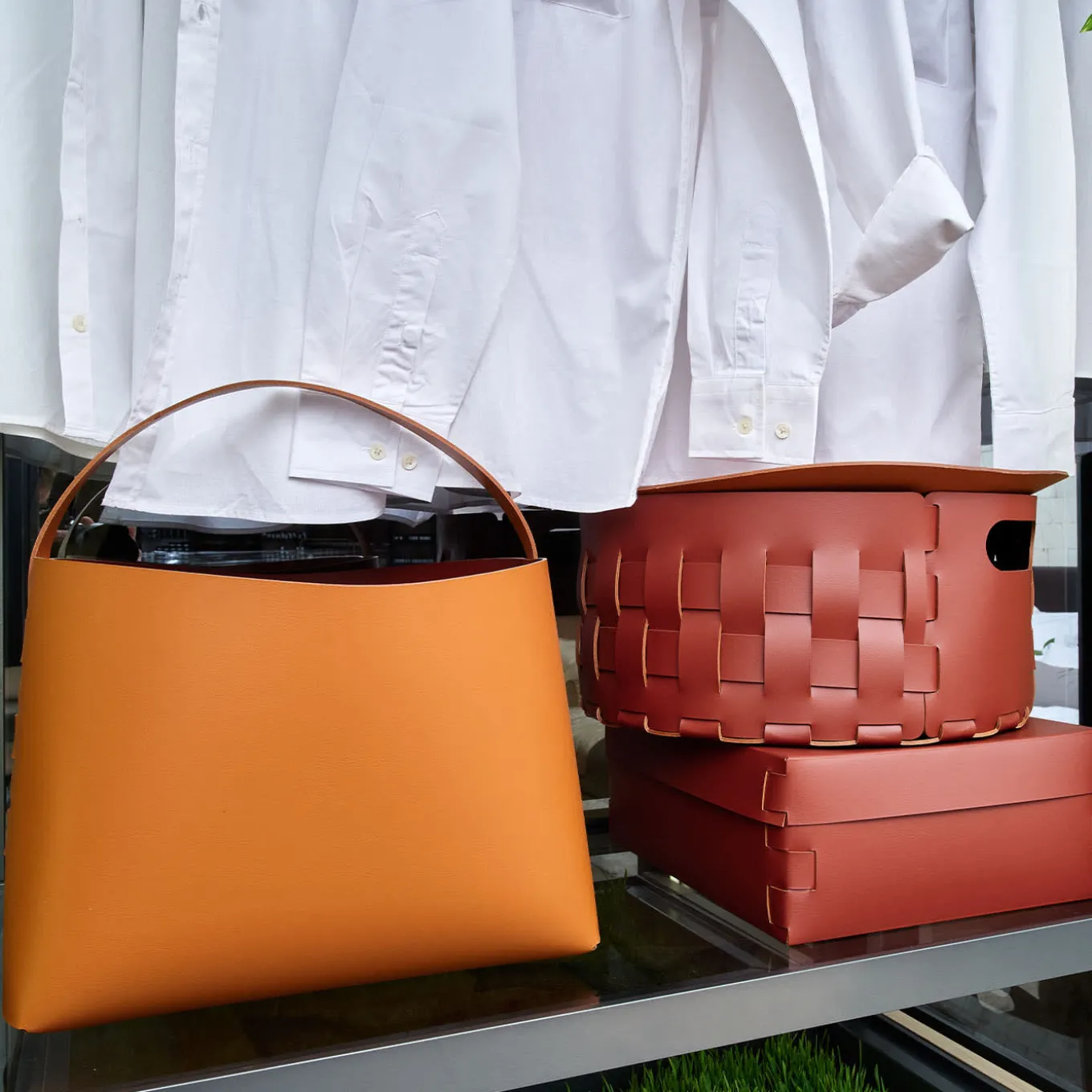 Scatola in pelle Snob Bordeaux