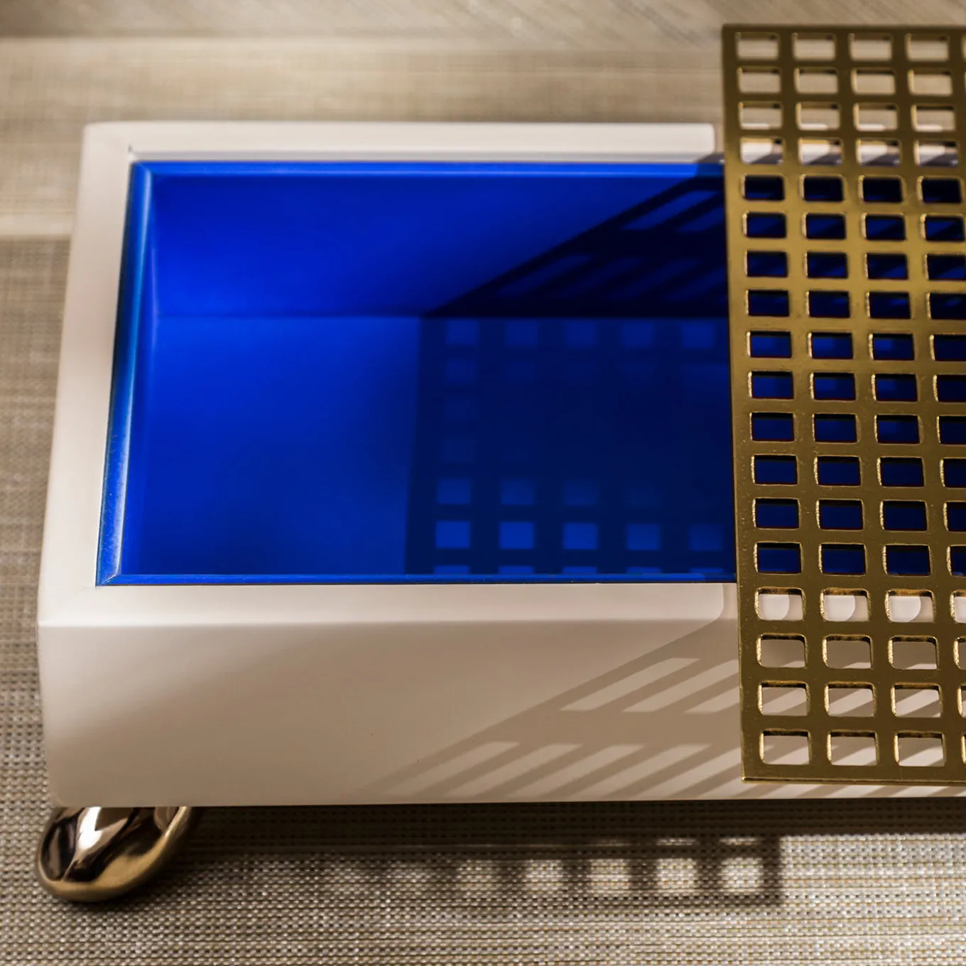 Scatola Limbor bianco/blu
