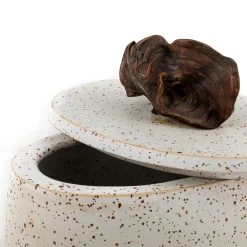Scatola Ovale Speckled in Gres con Coperchio