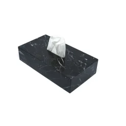 Scatola per tessuti in marmo nero
