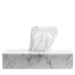 Scatola per tessuti in marmo bianco