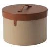 Scatola Ronda in Pelle Beige