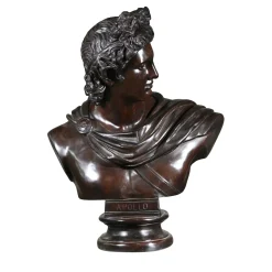 Scultura Busto Apollo in bronzo