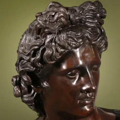 Scultura Busto Apollo in bronzo
