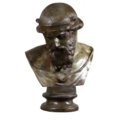 Scultura Busto Platone in bronzo