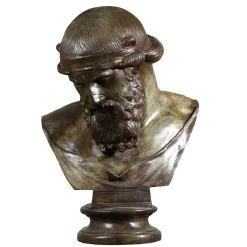 Scultura Busto Platone in bronzo
