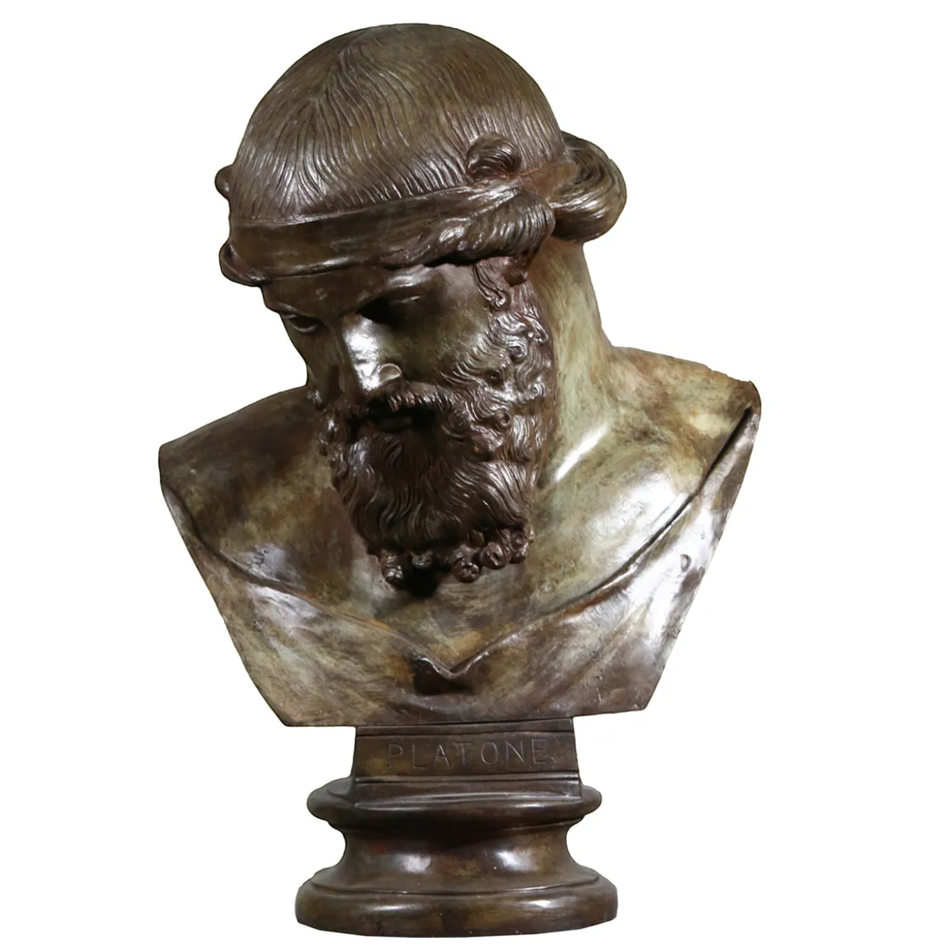 Scultura Busto Platone in bronzo