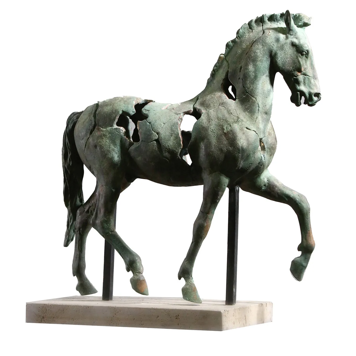 Scultura Cavallo Leonardo Frammento in Bronzo