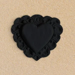 Scultura Da Parete Milagros Cuore Sacro In Gesso Nero