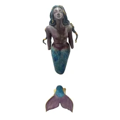 Scultura da parete Sirena policroma