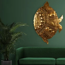 Scultura Decorativa Oris in Ceramica Oro di Gabriele Mengoni