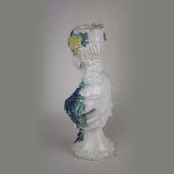 Scultura di busto in ceramica autunnale