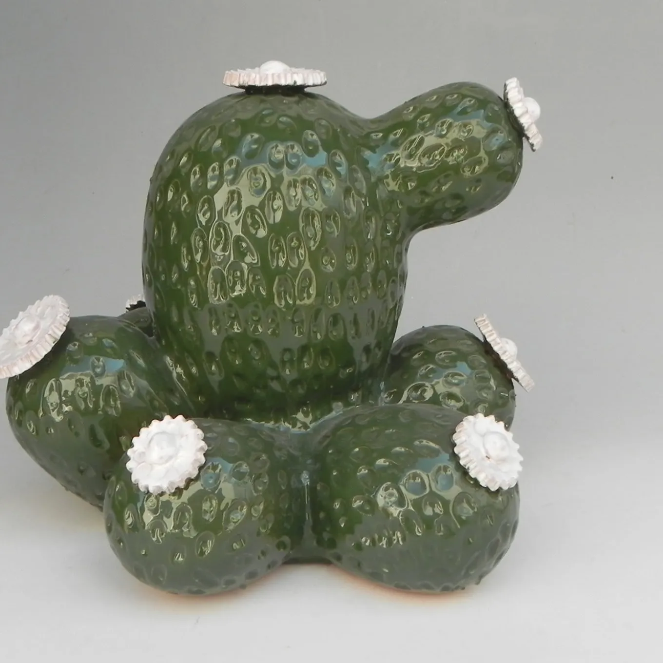 Scultura di cactus in ceramica Boulder Avenue di Tullio Mazzotti