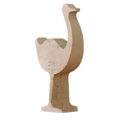 Scultura di struzzo Safari Travertino