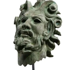 Scultura in bronzo Testa di Fauno