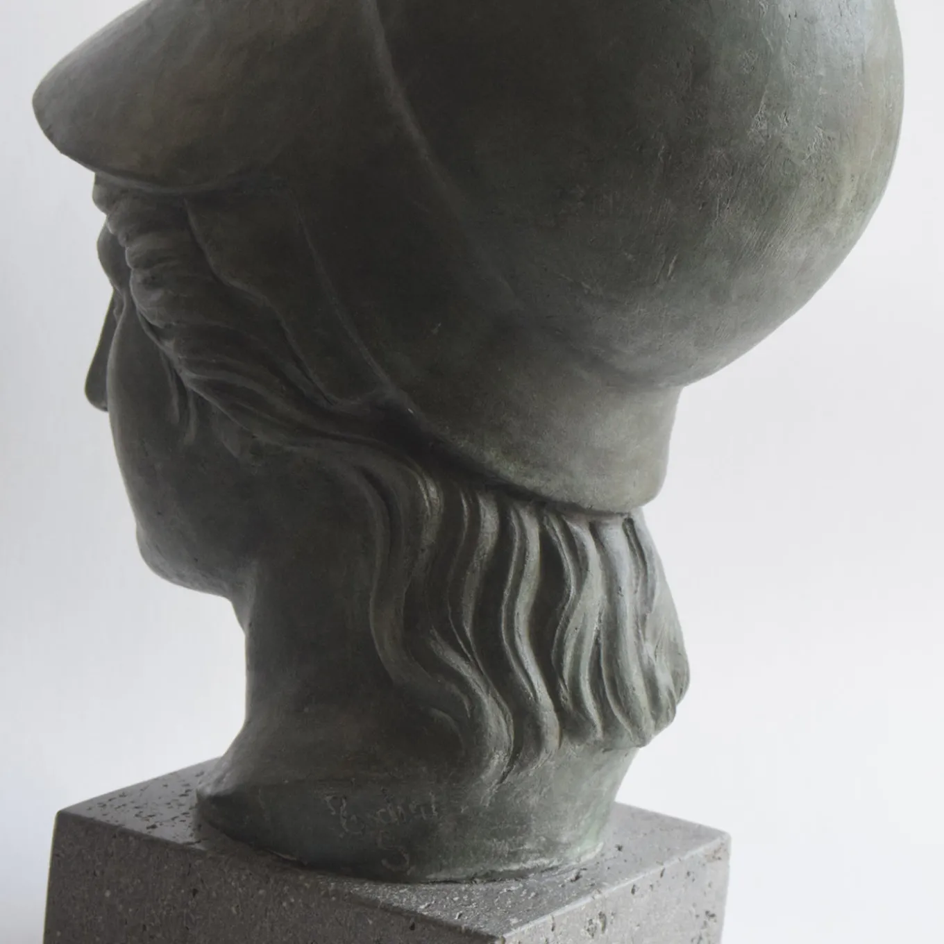 Scultura in ceramica bronzo Athena