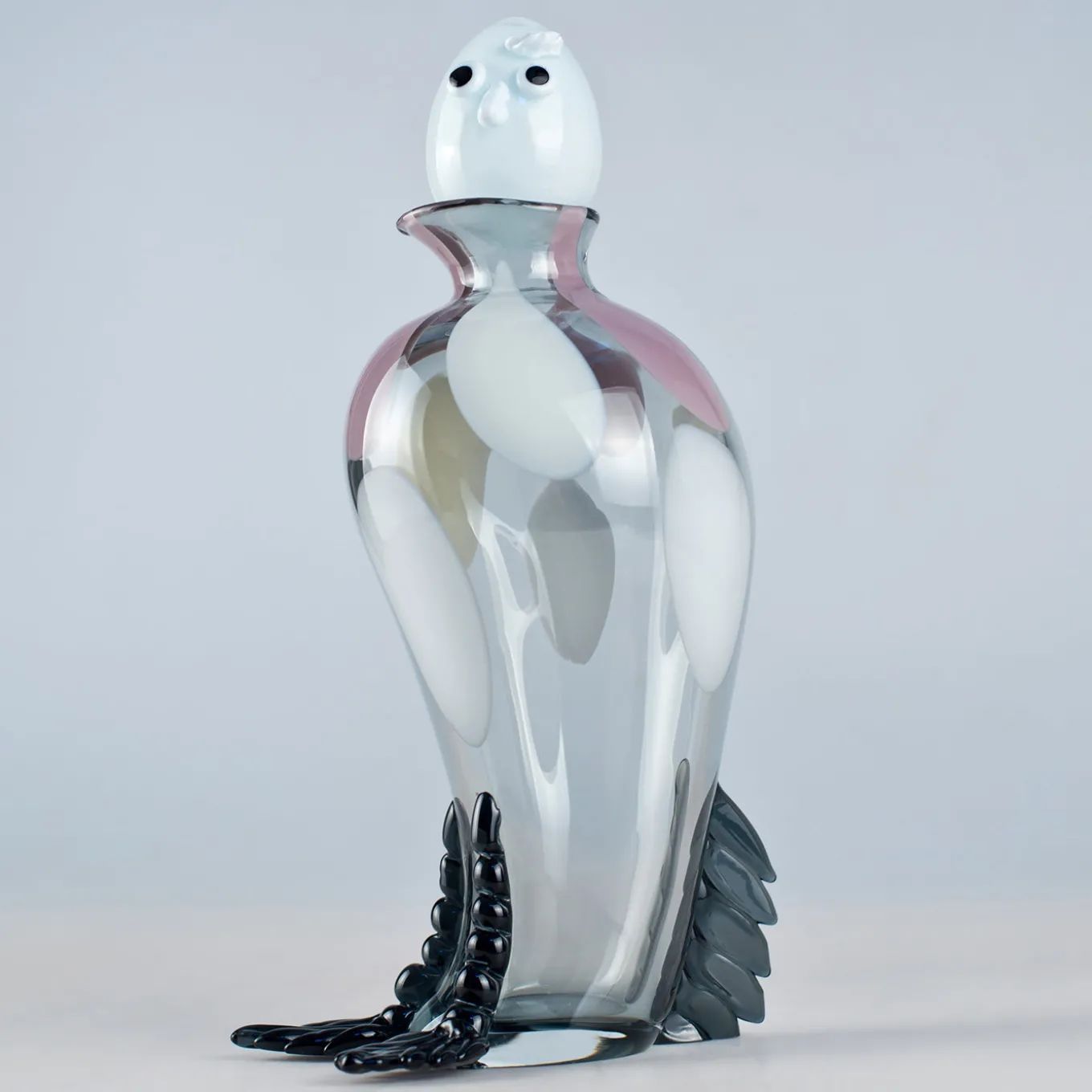 Scultura in vetro veneziano di Eliana Gerotto con piccione macchiato