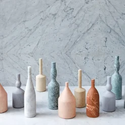 Scultura Omaggio a Morandi in marmo Rosa Perlino