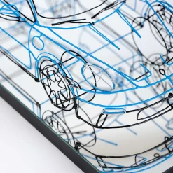 Scultura Porsche 911 GT3 in filo metallico