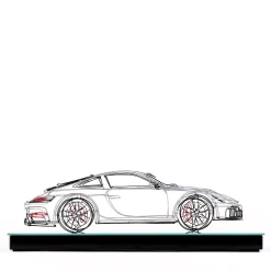 Scultura Porsche in filo metallico