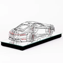 Scultura Porsche in filo metallico