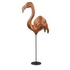 Scultura ramata di fenicottero rosa
