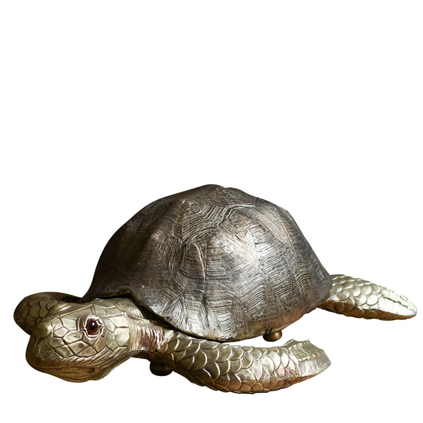 Scultura Tartaruga Grande in Ottone
