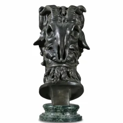 Scultura Testa Bucranio in bronzo