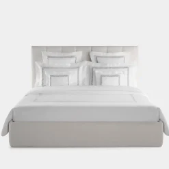 Set copripiumino Botero ricamato in cotone percalle bianco