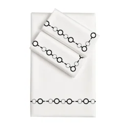 Set copripiumino ricamato Recoleta in Cotone Satinato Bianco