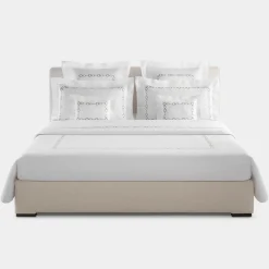 Set copripiumino ricamato Recoleta in Cotone Satinato Bianco