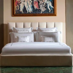 Set copripiumino ricamato Recoleta in Cotone Satinato Bianco