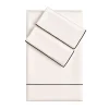 Set copripiumino ricamato PIPING in Cotone Percalle Bianco