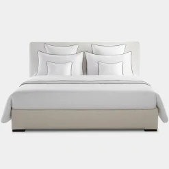 Set copripiumino ricamato PIPING in Cotone Percalle Bianco