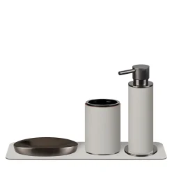 Set da bagno 4 pezzi in pelle Oyster