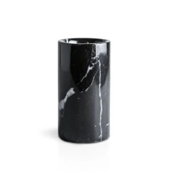 Set da bagno rotondo in marmo nero Marquina