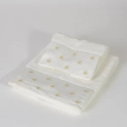 Set di 2 asciugamani Api in raso bianco
