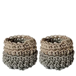 Set di 2 Canapa Gray Basket #3 di Rosanna Contadini