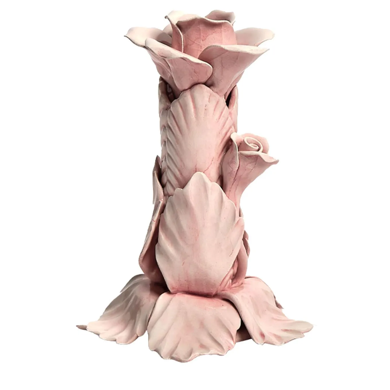 Set di 2 candelabri rosa a forma di rosa