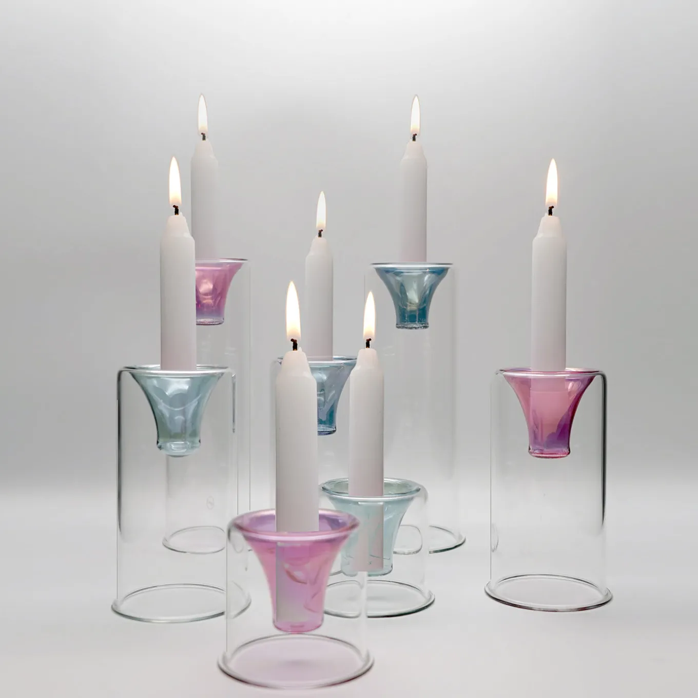 Set di 3 candelabri Tharros verdi