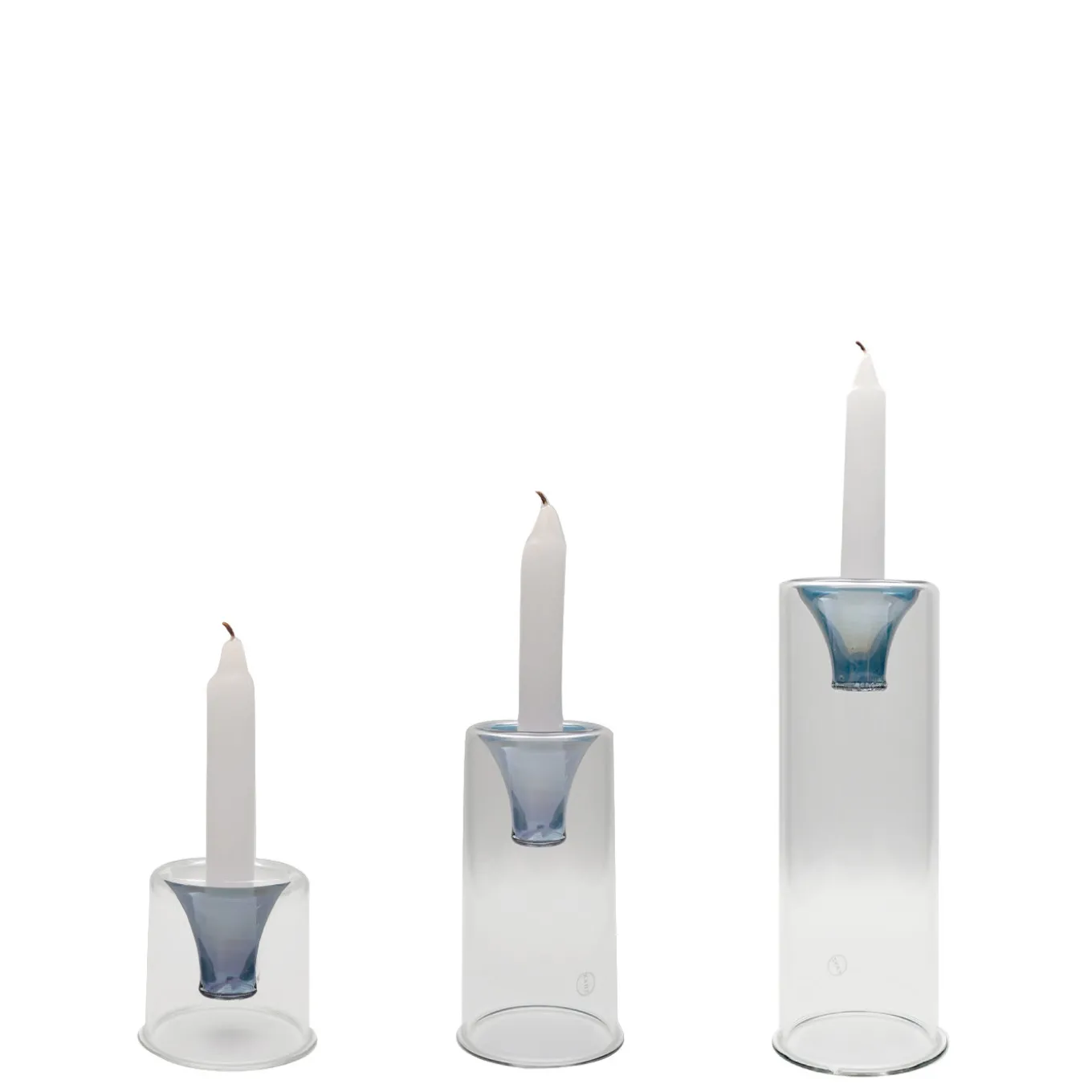 Set di 3 candelabri Tharros blu