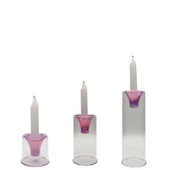 Set di 3 candelabri Tharros rosa