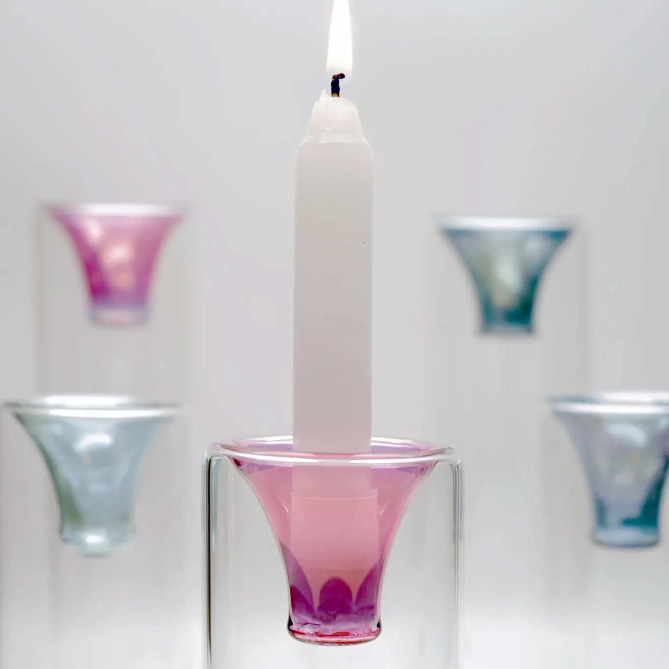 Set di 3 candelabri Tharros rosa