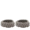 Set di 2 cestini grigi Ricami #1 di Rosanna Contadini