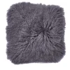 Set di 2 copricuscini pelle Tibet grigio scuro