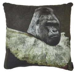 Set di 2 Cuscini Quadrati in Tessuto con Design Antropomorfo Gorilla