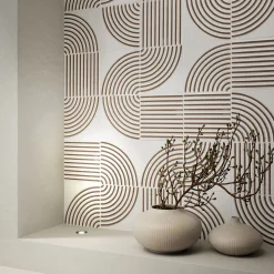 Set di 44 piastrelle bianche Solchi Tattile Lines