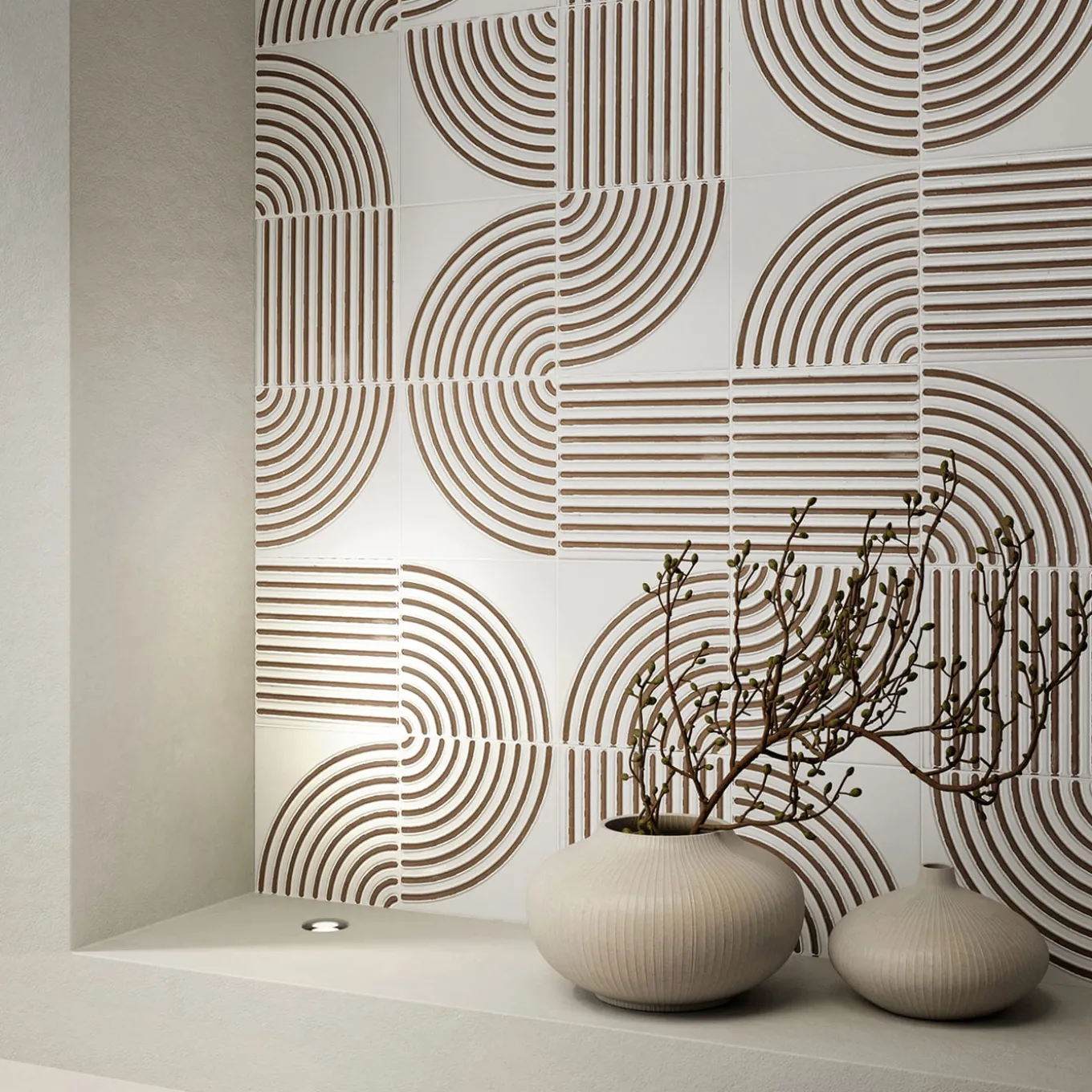Set di 44 piastrelle bianche Solchi Tattile Lines