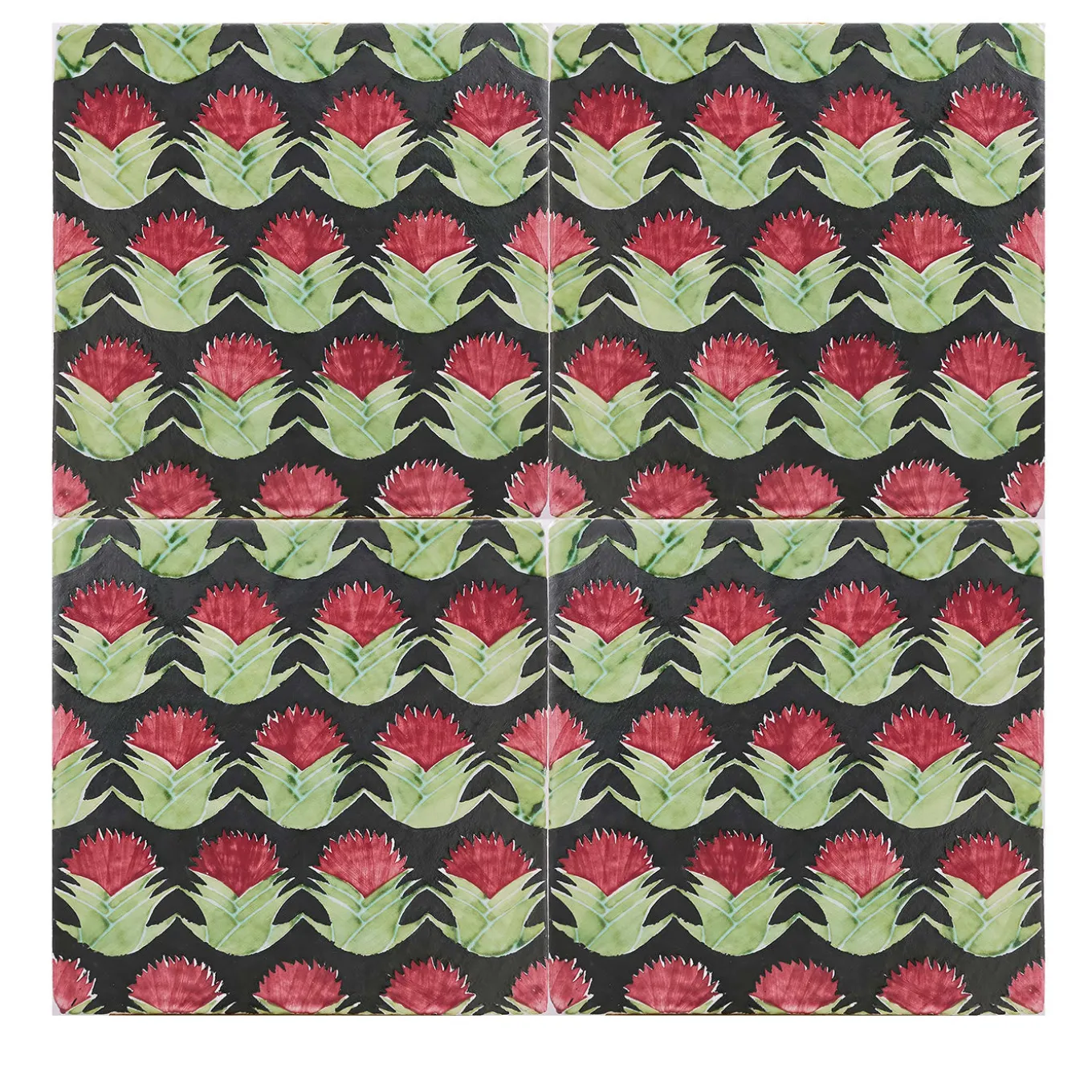 Set di 4 piastrelle Kimeya Cardo Green di Vincenzo Messina